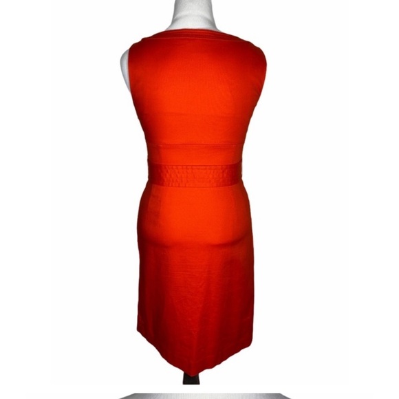 Tory Burch Leena Twill Sheath Midi Knee Length Dress Red Sz 6 - Picture 16 of 16